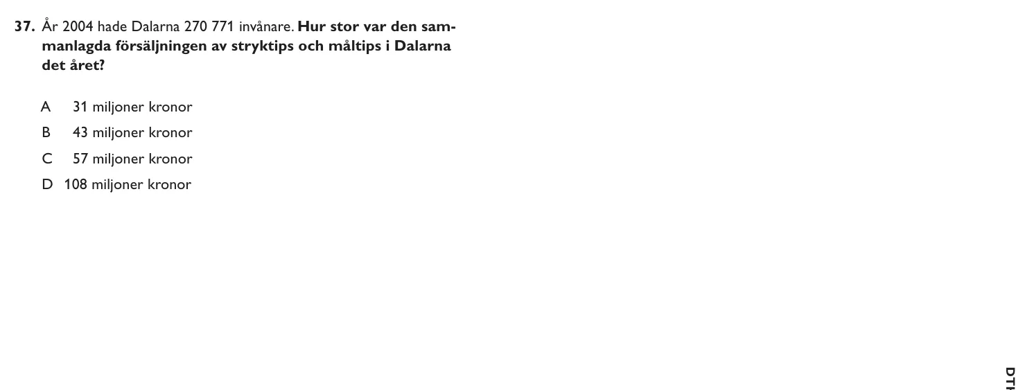 DTK-uppgift 37 ur provhäftet